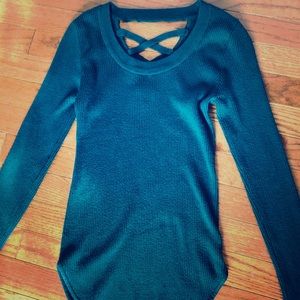 Green long sleeve petite T-shirt. No Boundaries.